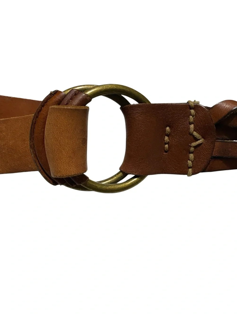Abercrombie & Fitch Woven Leather O-Ring Belt Sz XS/S Boho